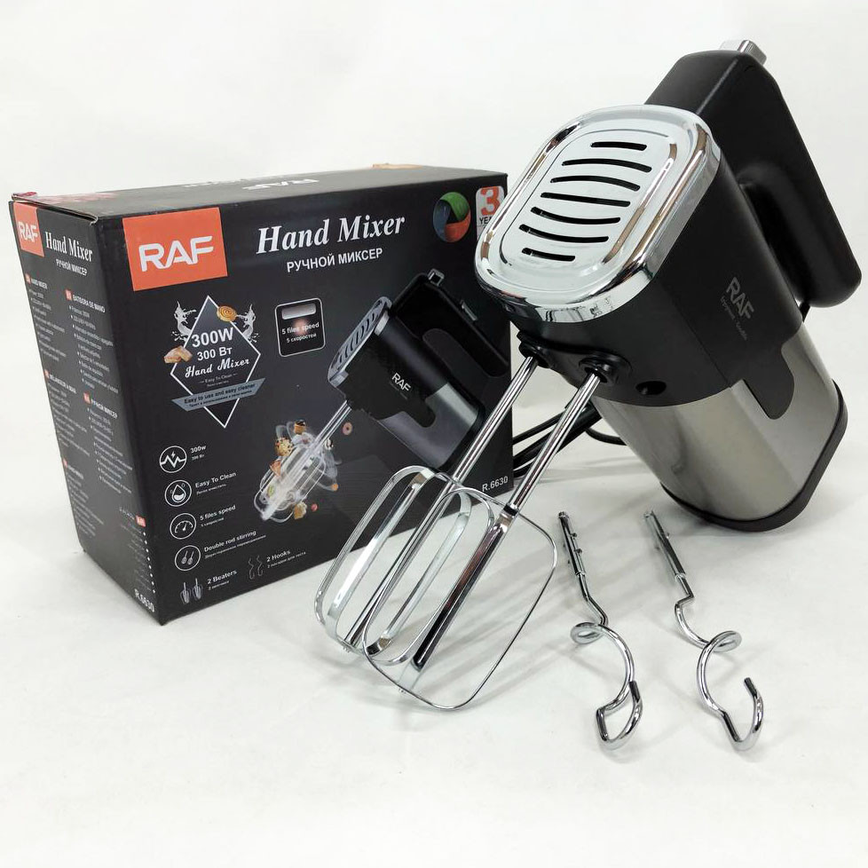 Ручний міксер з насадками RAF R-6630 300 Вт, Ручний міксер, Міксер для KD-125 збивання кремів