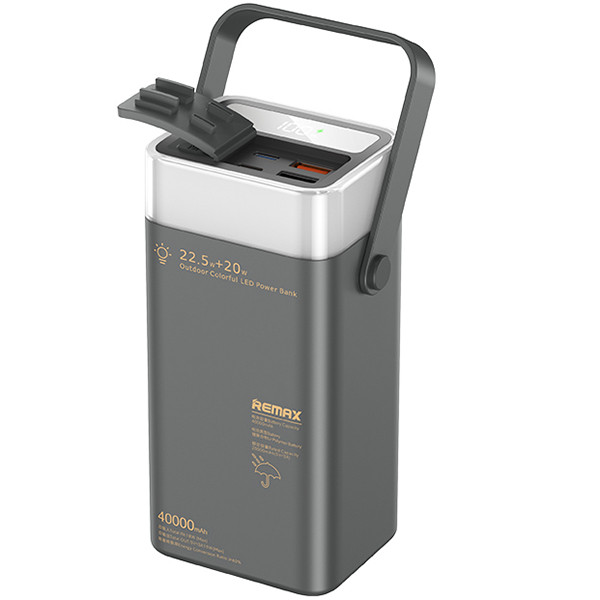Повербанк Remax Fluorite Series 22,5W PD+QC 40000 мАг Сірий RPP-596