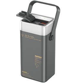 Повербанк з RGB 40000 мАг 22.5W Remax RPP-596, швидка зарядка, PD+QC, Сірий