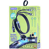 Кабель для зарядки 3в1 REMAX RC-C169 USB-A-Type-C+Lightning+Wireless Charge 1,2м Чорний, фото 2