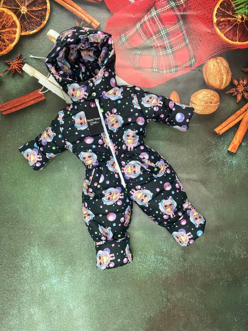 Зимовий дитячий теплий комбінезон від 1 року 80-86 86-92 92-98 98-104 розмір з капюшоном