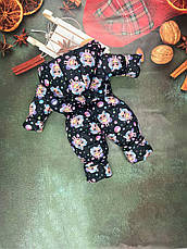 Зимовий дитячий теплий комбінезон від 1 року 80-86 86-92 92-98 98-104 розмір з капюшоном, фото 3