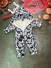 Зимовий дитячий теплий комбінезон від 1 року 80-86 86-92 92-98 98-104 розмір з капюшоном, фото 5