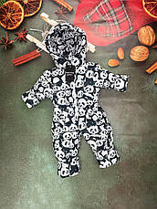 Зимовий дитячий теплий комбінезон від 1 року 80-86 86-92 92-98 98-104 розмір з капюшоном, фото 4