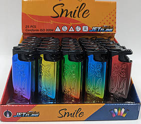 Запальничка кишенькова в металевому корпусі Smile Турбо ТРИЗУБ WA216