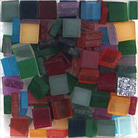 Шматочки мозаїки 0,5*0,5 см Колір Темний мікс (200 штук 12 грам) з акрилової смоли. Форма квадрат.