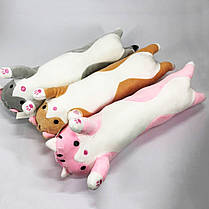 Подушка для обіймів кіт батон 50 см, Довгий кіт батон, Кіт батон подушка валик, Довга MY-492 іграшка подушка, фото 5