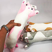 Подушка для обіймів кіт батон 50 см, Довгий кіт батон, Кіт батон подушка валик, Довга MY-492 іграшка подушка, фото 4