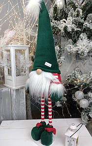 Іграшка Скандинавський гном 75см зелений. Різдвяний ельф, санта-клаус новорічний, іграшка м'ягка