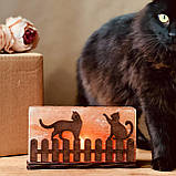 Соляна лампа з гімалайської солі "Коти на паркані" 2кг, фото 8