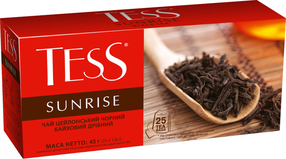 Чай чорний TESS Sunrise black tea 25 пак (Тесс)