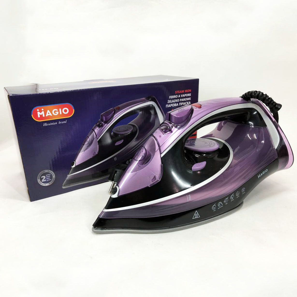 Парова праска для одягу MAGIO MG-531, Парові праски відпарювачі, Парова NU-117 праска ручна