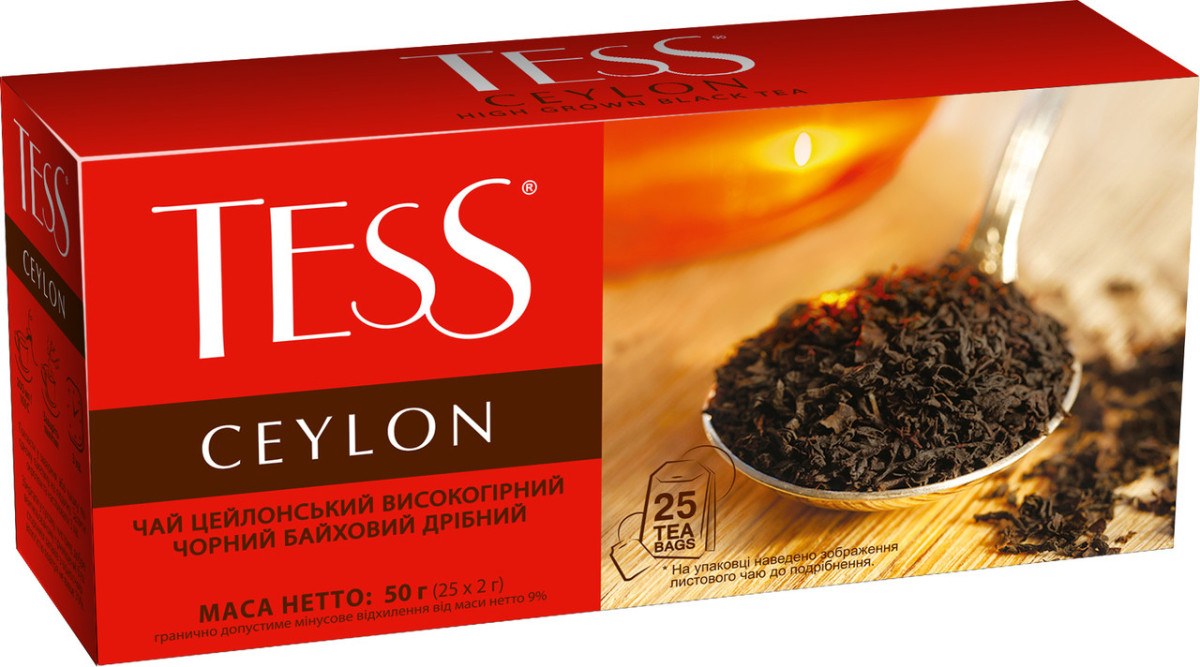 Чай чорний TESS Ceylon black tea 25 пак (Тесс)