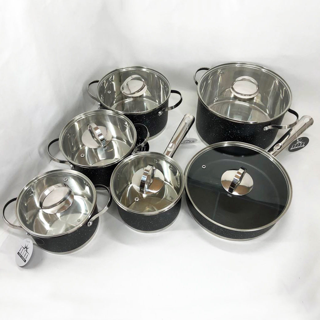 Каструля для приготування їжі 12 предметов ASTRA  A-2512, Набір каструль з AP-351 неприлипаючим покриттям