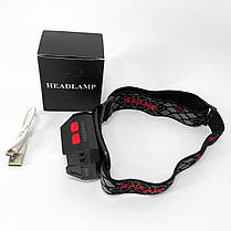 Налобний ліхтарик з usb зарядкою PLD-SL02-XPG, Налобний світлодіодний ліхтар для UH-239 нічних прогулянок, фото 3