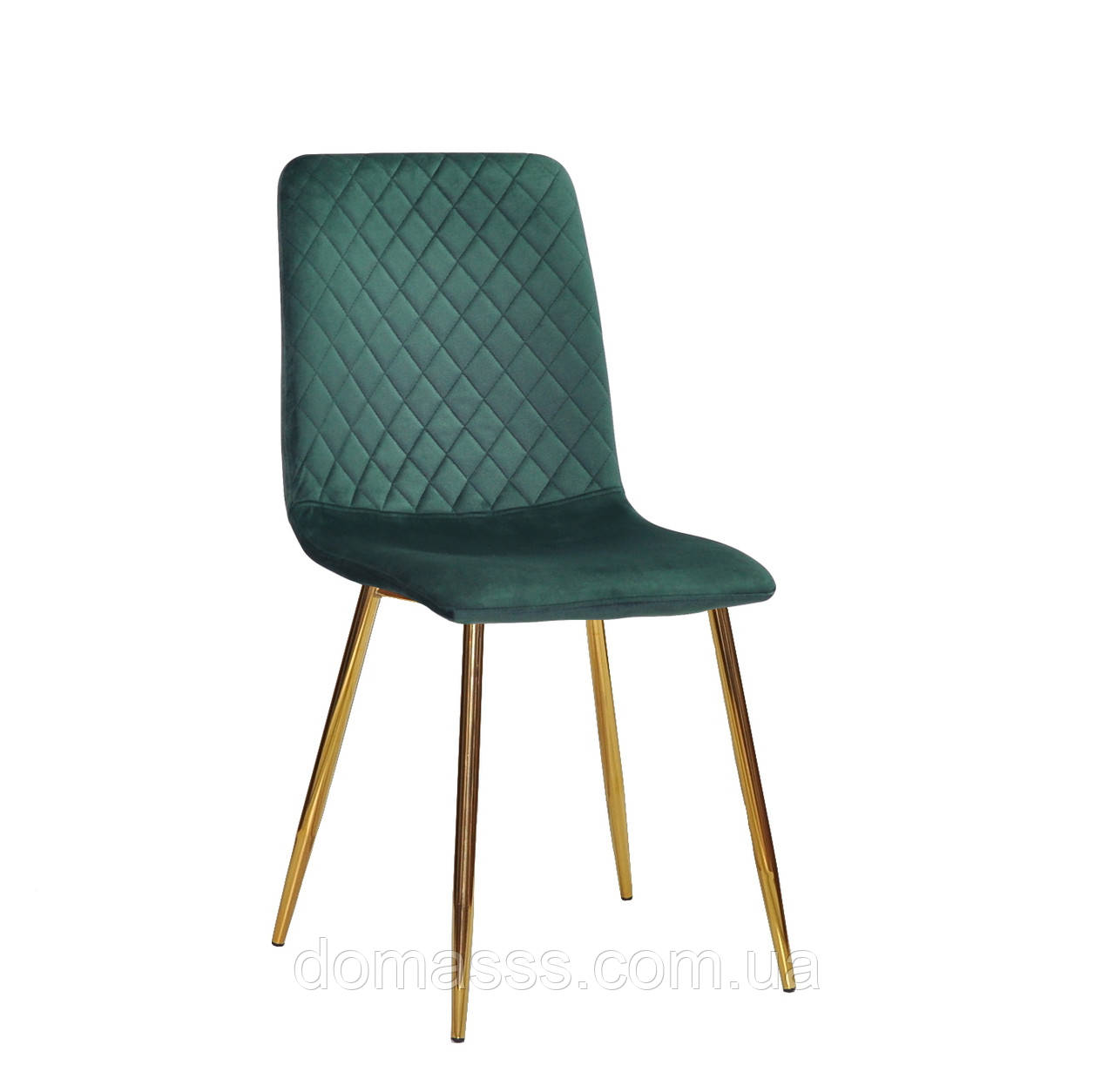 Стілець м'який MILTON велюр ніжки метал золото, фото 1