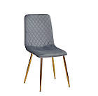 Стілець м'який MILTON велюр ніжки метал золото, фото 2