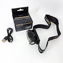 Налобний ліхтар для сто YY-19B-3SMD+2COB(white+yellow+red), Ліхтарик налобний з LB-950 червоним світлом, фото 6