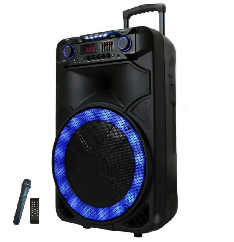 Колонка акумуляторна з мікрофоном Goldteller 200 W (Bluetooth/USB/FM/TWS) TMG ORIGINAL, фото 1