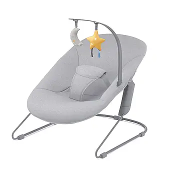 Центр гойдалки-шезлонг Kinderkraft Calmee Grey (ігрова дуга з іграшками) Сірий