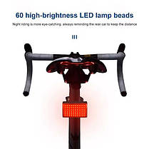 Велоліхтар з функцією стоп-сигналу MY-2105-60LED, що перезаряджається, Велосипед Ліхтар для BH-144 нічний їзди, фото 3