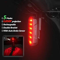 Велосипедний ліхтар задній фонарь LEADBIKE LD80-6LED, Задній стоп сигнал VK-446 для велосипеда, фото 3