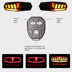 Велофара ліхтар Ліхтар стоп для велосипеда/самоката на акумуляторі FY-1828, Сигнал ZT-747 для велосипеда
