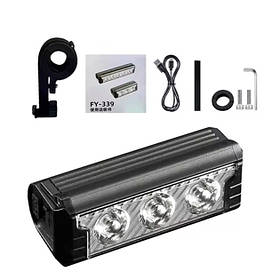 Велоліхтар передній FY-339B-3LED(white+yellow), Велосипедний ліхтар з TU-704 можливістю заряджання