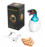 Дитячий світильник SUNROZ 3D Dinosaur Lamp лампа-нічник "Динозаврик у яйце" з пультом ДУ