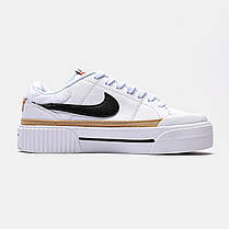 Жіночі кросівки Nike Court Legacy Lift White Hemp Найк Курт Легасі білі шкіряні демісезонні, фото 3