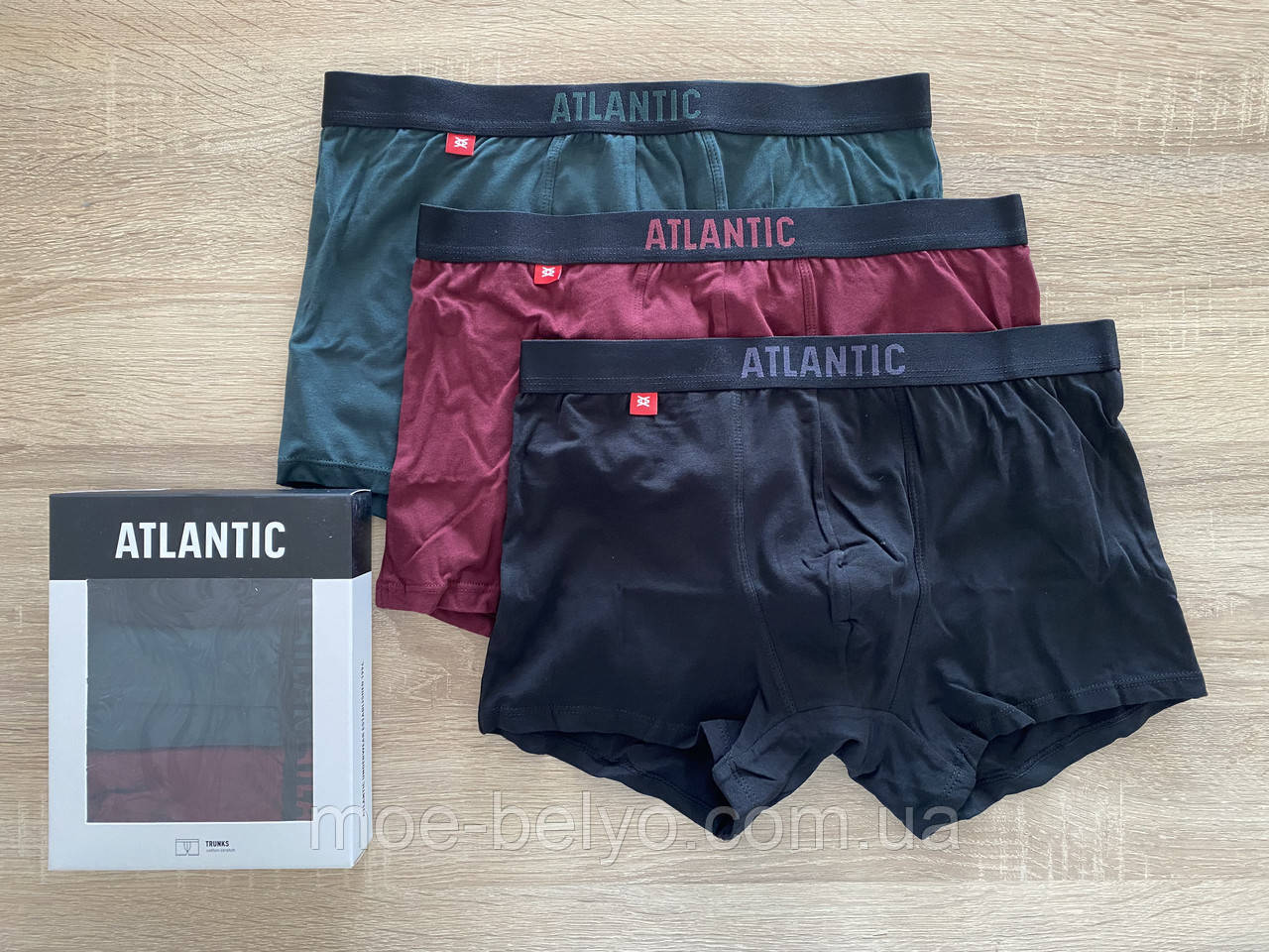 Труси чоловічі боксерки шорти атлантік atlantic 3MH-011 набір 3 шт