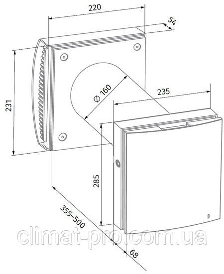 Vento Expert A100-1 S10 W V.2 для стены 355-500 мм 