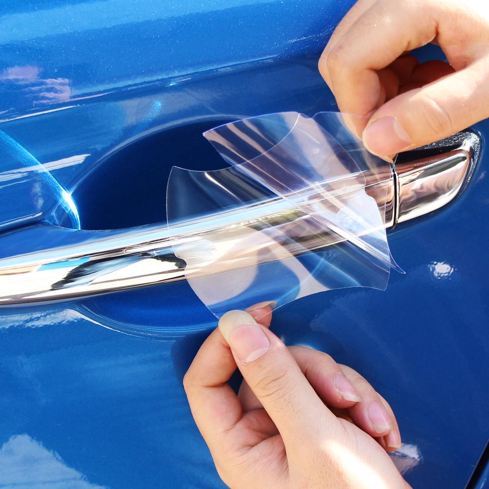 Захисна прозора плівка під дверні ручки авто 4 шт. прозорі 85Х90мм