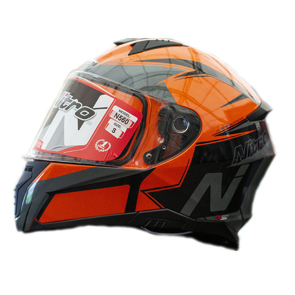 Мотошолом інтеграл Nitro N560 Podium ORANGE/GUN/BLACK (жовтогарячий, сірий, чорний), розмір L