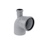 Коліно для внутрішньої каналізації Rozma 110х90° з відведенням 50 мм вверх