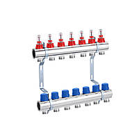 Колектор в зборі STA на 7 виходів 1"х3/4" без євроконусів, нікельований