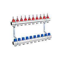 Колектор в зборі STA на 10 виходів 1"х3/4" без євроконусів, нікельований