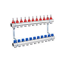 Колектор в зборі STA на 11 виходів 1"х3/4" без євроконусів, нікельований