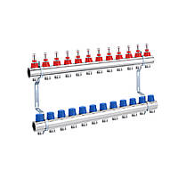 Колектор в зборі STA на 12 виходів 1"х3/4" без євроконусів, нікельований