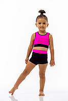 Комплект топ та шорти для гімнастики на дівчинку дитячий спортивний з біфлексу Олівія р.26-44