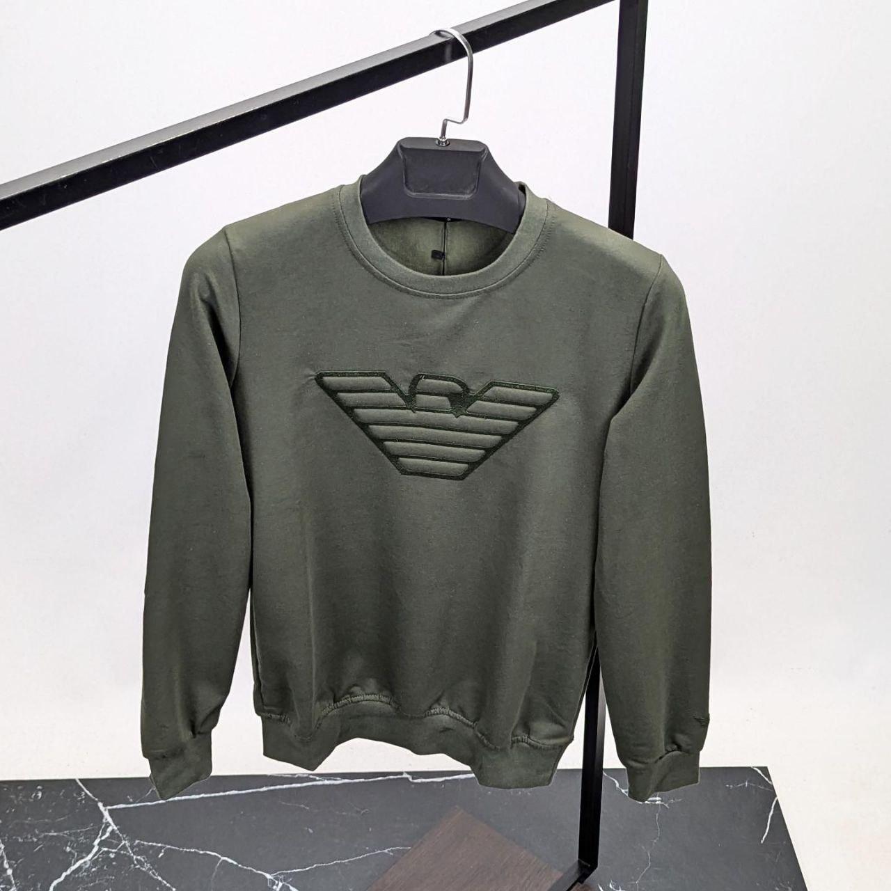 Чоловіча кофта світшот Emporio Armani CK8570 хакі, фото 1