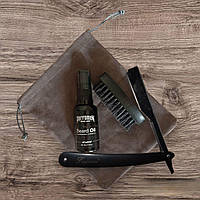 Набор для бороды: масло + мини-щетка + шаветт