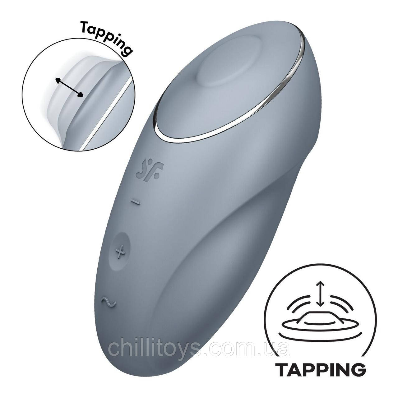Вібратор Satisfyer Tap & Climax 1 Bluegrey, фото 1