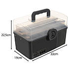 Великий органайзер для ліків, валіза з дворівневими полицями Ruhhy, сірий/прозорий, фото 8