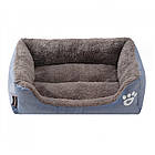 Лежанка для собаки або кішки (розмір М - 54x40x14 см) Ecarla KOT08, Сірий, фото 2