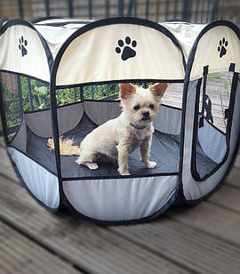Манеж для собак і котів (розмір М) Сірий - клітка/вольєр для тварин