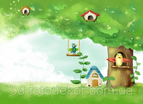 Дитячі Фотошпалери "Дерево-будиночок" - Будь-який розмір! Читаємо опис!