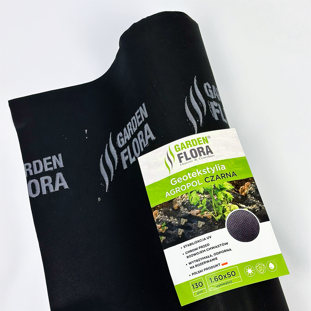 Геотекстиль Garden Flora 130 грам/м2 1.60 м х 50 м Чорний Якісний геотекстиль для полуниці
