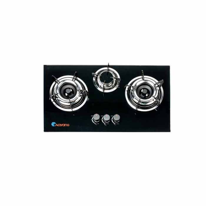 Плита газова врізна 3 конфорки настільна AOYANG скло