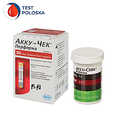 Тест-смужки Акку-Чек Перформа (Accu-Chek Performa) 50 шт. в 1 флаконі по 50 шт. в пакованні